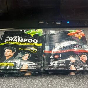 Olive and Argan Oil Black Hair Dye Shampoo set of 10 price firm